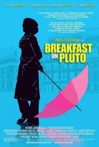 Breakfast On Pluto moview posted with blue background and yellow letter 